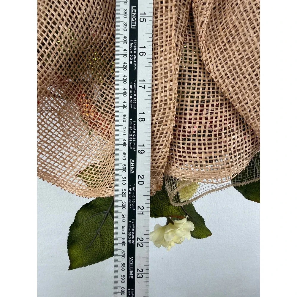 Handmade Fall Floral Wreath Orange Rose Burlap Deco Mesh Autumn Front Door Decor